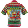 Australia Christmas Custom Zip Polo Shirt - Surfing Santa Zip Polo Shirt