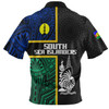 Australia South Sea Islanders Polo Shirt - New Caledonia Flag Polynesian Tattoo Style Polo Shirt