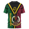 Australia South Sea Islanders T-shirt - Vanuatu Polynesian Flag With Coat Of Arm T-shirt