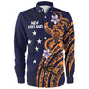 Australia South Sea Islanders Long Sleeve Shirt - New Ireland Flag With Polynesian Pattern Long Sleeve Shirt