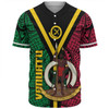 Australia South Sea Islanders Baseball Shirt - Vanuatu Polynesian Flag With Coat Of Arm Baseball Shirt