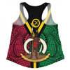 Australia South Sea Islanders Women Racerback Singlet - Vanuatu Polynesian Flag With Coat Of Arm Women Racerback Singlet