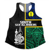 Australia South Sea Islanders Women Racerback Singlet - New Caledonia Flag Polynesian Tattoo Style Women Racerback Singlet