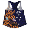 Australia South Sea Islanders Women Racerback Singlet - New Ireland Flag With Polynesian Pattern Women Racerback Singlet