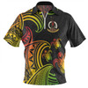 Australia South Sea Islanders Zip Polo Shirt - Vanuatu Polynesian Reggae Tentacle Turtle Zip Polo Shirt