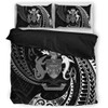 Australia South Sea Islanders Bedding Set - Solomon Islands White Tribal Wave Pattern Bedding Set