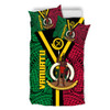 Australia South Sea Islanders Bedding Set - Vanuatu Polynesian Flag With Coat Of Arm Bedding Set