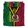 Australia South Sea Islanders Bedding Set - Vanuatu Polynesian Flag With Coat Of Arm Bedding Set