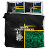 Australia South Sea Islanders Bedding Set - New Caledonia Flag Polynesian Tattoo Style Bedding Set