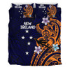 Australia South Sea Islanders Bedding Set - New Ireland Flag With Polynesian Pattern Bedding Set