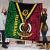 Australia South Sea Islanders Quilt - Vanuatu Polynesian Flag With Coat Of Arm Quilt