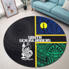 Australia South Sea Islanders Round Rug - New Caledonia Flag Polynesian Tattoo Style Round Rug