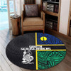 Australia South Sea Islanders Round Rug - New Caledonia Flag Polynesian Tattoo Style Round Rug