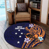 Australia South Sea Islanders Round Rug - New Ireland Flag With Polynesian Pattern Round Rug