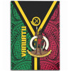 Australia South Sea Islanders Area Rug - Vanuatu Polynesian Flag With Coat Of Arm Area Rug