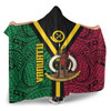 Australia South Sea Islanders Hooded Blanket - Vanuatu Polynesian Flag With Coat Of Arm Hooded Blanket