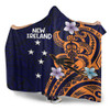 Australia South Sea Islanders Hooded Blanket - New Ireland Flag With Polynesian Pattern Hooded Blanket