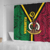 Australia South Sea Islanders Shower Curtain - Vanuatu Polynesian Flag With Coat Of Arm Shower Curtain