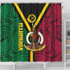 Australia South Sea Islanders Shower Curtain - Vanuatu Polynesian Flag With Coat Of Arm Shower Curtain