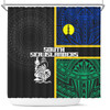 Australia South Sea Islanders Shower Curtain - New Caledonia Flag Polynesian Tattoo Style Shower Curtain