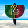 Australia South Sea Islanders Beach Blanket - Vanuatu Polynesian Flag With Coat Of Arm Beach Blanket