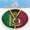 Australia South Sea Islanders Beach Blanket - Vanuatu Polynesian Flag With Coat Of Arm Beach Blanket