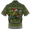 Australia Christmas Fishing Custom Zip Polo Shirt - We Fish You A Merry Christmas Zip Polo Shirt