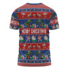 Australia Christmas Custom T-shirt - Tropical Ugly Xmas Santa Dapping And Dancing T-shirt