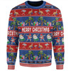 Australia Christmas Custom Sweatshirt - Tropical Ugly Xmas Santa Dapping And Dancing Sweatshirt