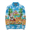 Australia Christmas Custom Long Sleeve Polo Shirt - Have A Very Beachy Chrissie Xmas Long Sleeve Polo Shirt