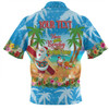 Australia Christmas Custom Zip Polo Shirt - Have A Very Beachy Chrissie Xmas Zip Polo Shirt