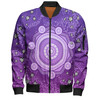 Australia Aboriginal Custom Bomber Jacket - Purple Dot Painting Art Washo Bomber Jacket