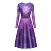 Australia Aboriginal Long Sleeve Dance Dress - Purple Dot Painting Art Washo Dress