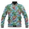 Australia Christmas Surfing Baseball Jacket - Funny Santa Surfing Christmas Baseball Jacket