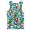 Australia Christmas Surfing Men Singlet - Funny Santa Surfing Christmas Men Singlet