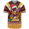 Brisbane Broncos Christmas Custom Baseball Shirt - Broncos Santa Aussie Big Things Christmas Baseball Shirt