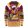 Brisbane Broncos Christmas Custom Long Sleeve T-shirt - Broncos Santa Aussie Big Things Christmas Long Sleeve T-shirt