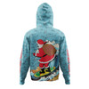 Australia Surfing Christmas Hoodie - Santa Happy Chrissie Tropical Pattern Hoodie