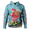 Australia Surfing Christmas Hoodie - Santa Happy Chrissie Tropical Pattern Hoodie