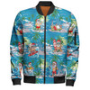 Australia Surfing Christmas Bomber Jacket - Tropical Santa Surfing Funny Bomber Jacket