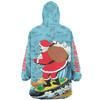 Australia Surfing Christmas Snug Hoodie - Santa Happy Chrissie Tropical Pattern Snug Hoodie