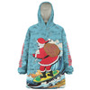 Australia Surfing Christmas Snug Hoodie - Santa Happy Chrissie Tropical Pattern Snug Hoodie