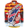 Australia Surfing Christmas Long Sleeve Shirt - Tropical Santa Catch The Wave Long Sleeve Shirt