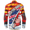 Australia Surfing Christmas Long Sleeve Shirt - Tropical Santa Catch The Wave Long Sleeve Shirt