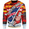 Australia Surfing Christmas Sweatshirt - Tropical Santa Catch The Wave Sweatshirt