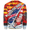 Australia Surfing Christmas Sweatshirt - Tropical Santa Catch The Wave Sweatshirt