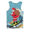 Australia Surfing Christmas Men Singlet - Santa Happy Chrissie Tropical Pattern Men Singlet