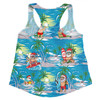 Australia Surfing Christmas Women Racerback Singlet - Tropical Santa Surfing Funny Women Racerback Singlet