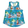 Australia Surfing Christmas Women Racerback Singlet - Tropical Santa Surfing Funny Women Racerback Singlet