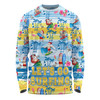 Australia Surfing Christmas Long Sleeve T-shirt - Tropical Santa Let's Go Surfing Long Sleeve T-shirt